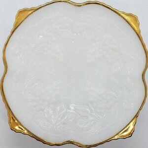 ANCHOR HOCKING Milk Glass Harvest Grape Bowl - Vtg